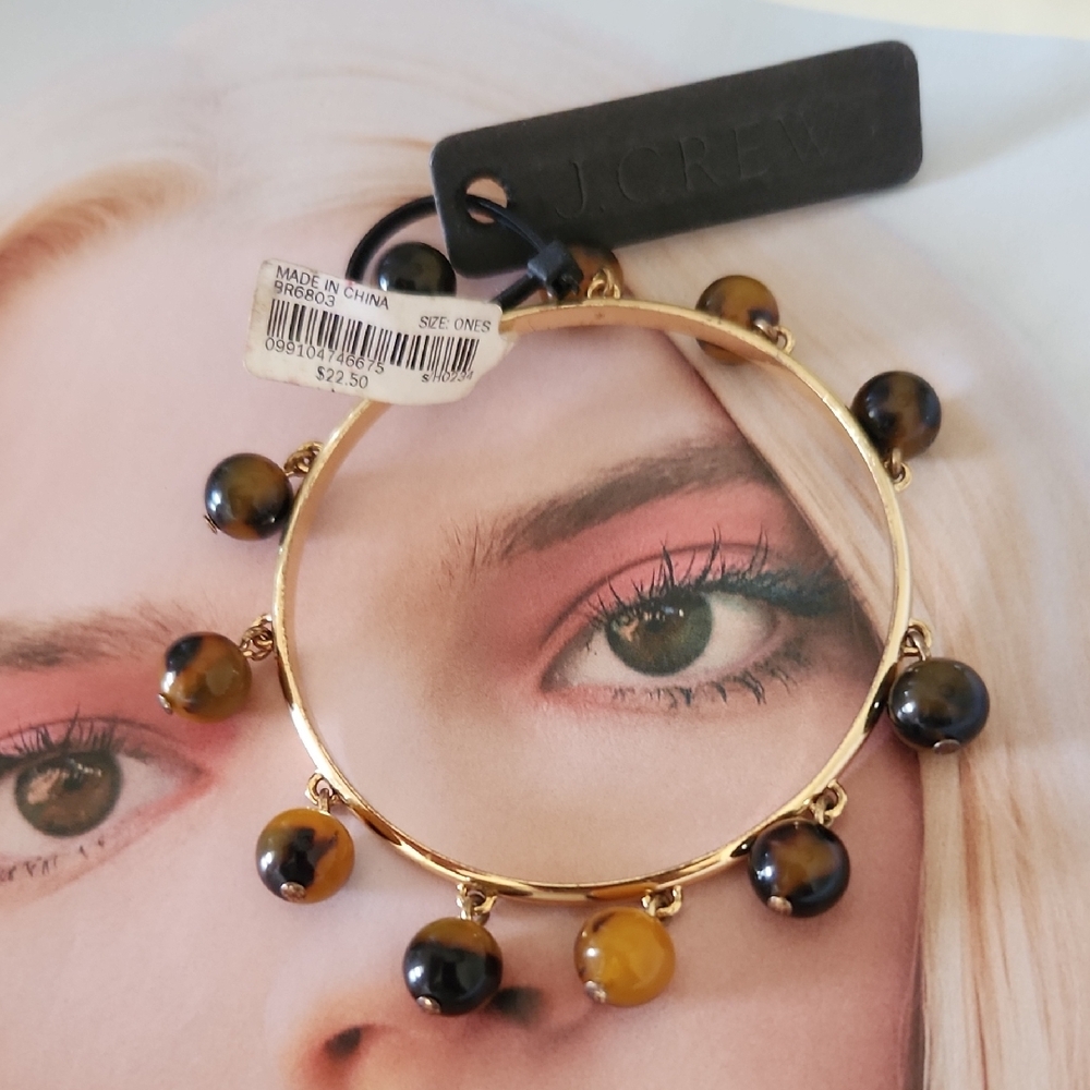 J. Crew Gold and Brown Modern Bracelet
